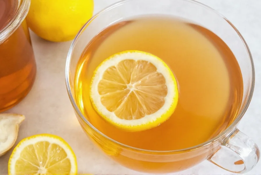 Side-by-side comparison of honey citron ginger tea and honey lemon ginger tea in clear glass mugs