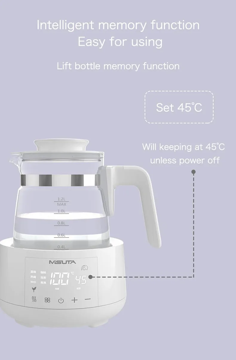 Hot Selling Electric Glass Baby Water Kettle Milk Bottle Warmer