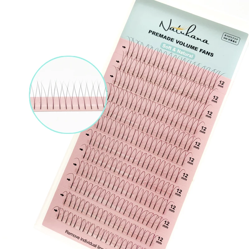 

NATUHANA Long Root High Quality Eyelash Extension Soft False Eyelashes Custom Private Label Faux Lashes, Matte black