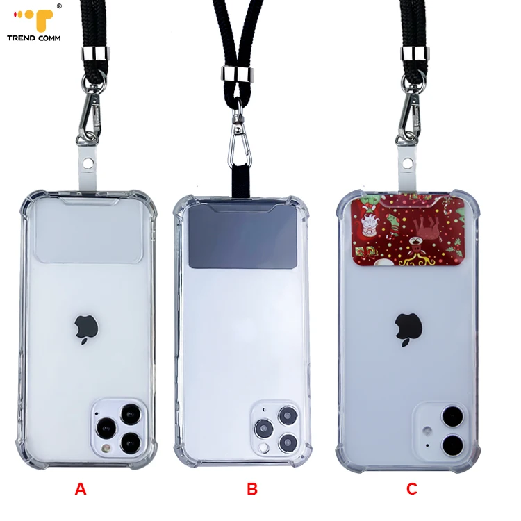 

Detachable Strap Holder Grip Custom Printed Lanyard Clear PVC Key Pad Mobile Phone