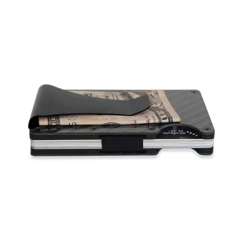 
2020 Newest design Carbon Fiber RFID blocking Minimalist Slim Aluminum Wallets for Men 