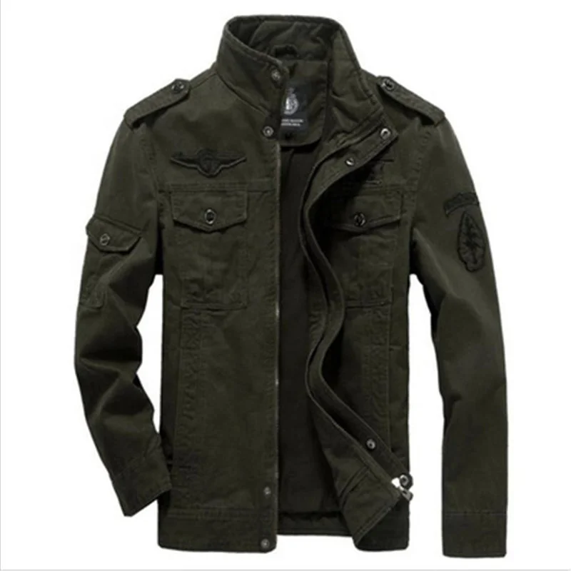 

Military Winter Plus Size Casual Man's Jackets Autumn Washed Zipper Men's Coats, Khaki/black/army green