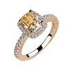 Diamond ring _ high of Europe and America gold plated lady color yellow carat pillow shaped diamond wedding ring