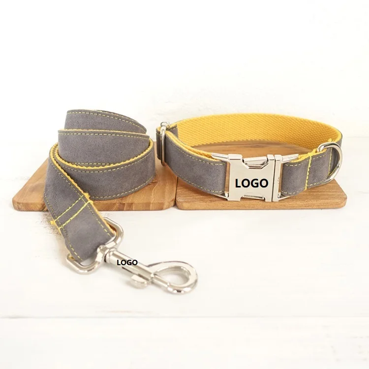 

Hot Sale Custom Logo Pet Dog Collar and Leash and Bowknot Set Rose Gold Pet dog Metal Buckle collar Wholesale, As picture