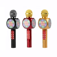 

q7 q9 ws1816 669 668 ws 858 wireless karaoke bluetooth microphone sub woofer speaker led light for family party handheld ktv