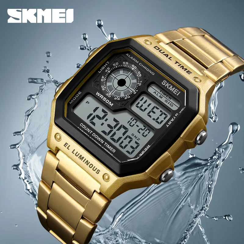 

SKMEI Stainless Steel Digital Electronic Watches 1335, 6 colors