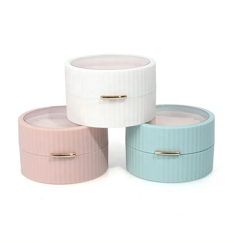 

Wholesale New Arrival Portable Small Round Box Jewelry Travel Storage Organizer Travel Jewelry Case