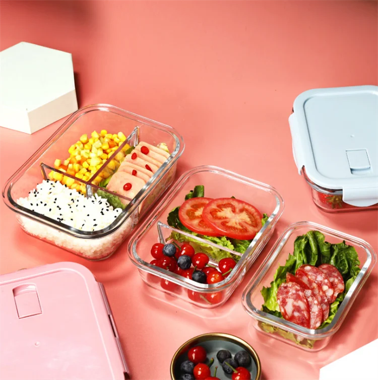 

Eco Friendly Leak Proof Glass Plastic Lid Storage Glass Food Container, Colorful