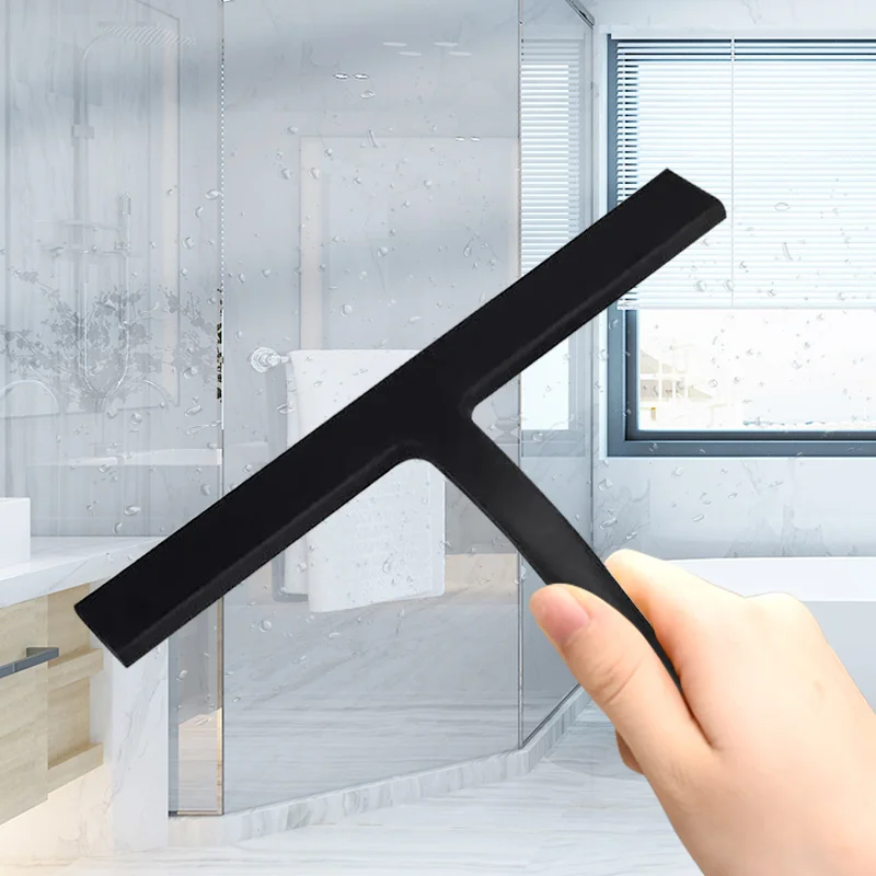 

Silicone Shower Squeegee Luxury Window Cleaner Window Washer Window for Home Professional Bathroom Shower Squeege Door Black