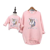 

New style Christmas cartoon outfits mommy and me clothes sweatshirt girls