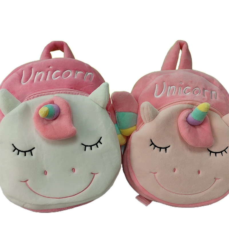 

Drop Shipping Wholesale Girls Kids Plush Animal Shark Cute Unicorn Bag Backpack, Pink,white