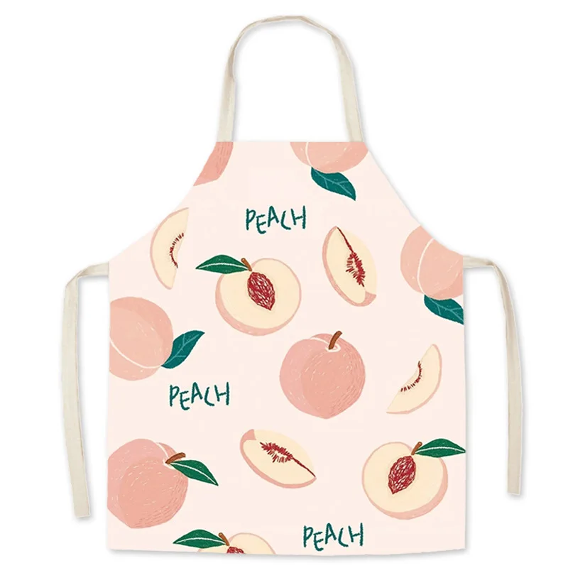 

NEW baking fruit peach pink parent kid polyester apron set for child mom