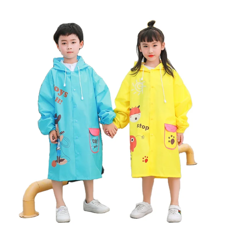 

Rain coat Raincoat Rainwear fashion modern design for kids at outdoor playing in rainy season, Yellow,pink, blue