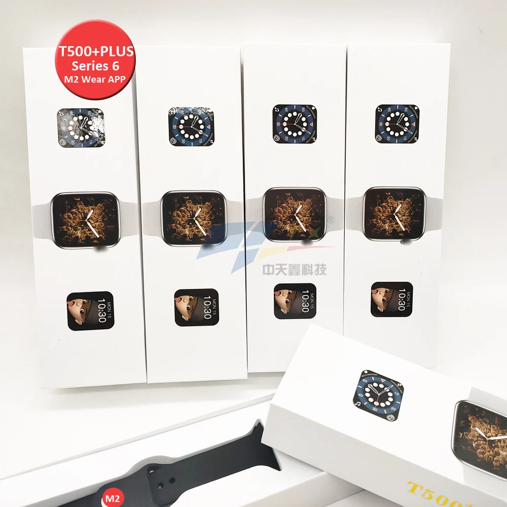 

2021 new inventory T500+PLUS series 6 smart watch full touch screen with game and password function support custom wallpaper
