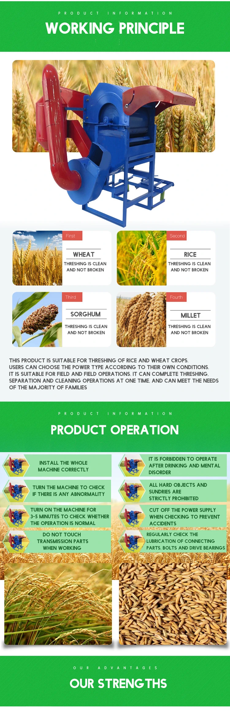 Grain Soybeans Sorghum Millet Maize Corn Sheller Machine Grain Thresher ...