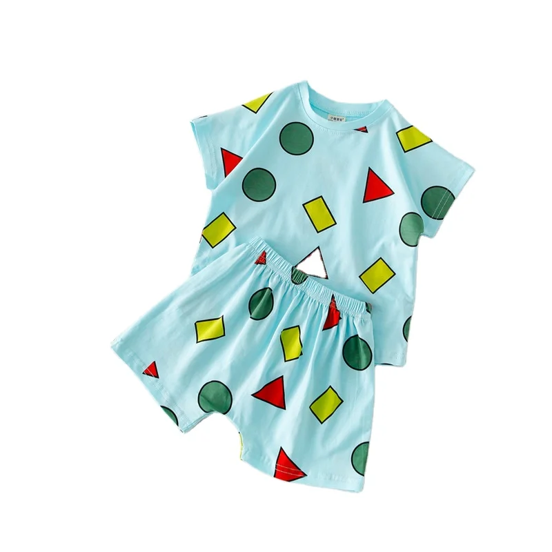 

Boys and girls pajamas summer cartoon T-shirt suit children's home service