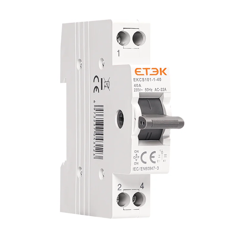 

ETEK Din Rail 1-0-2 1P 230V 2P 4P 400V Maximum current 63A Dual Power Manual Transfer changeover switch