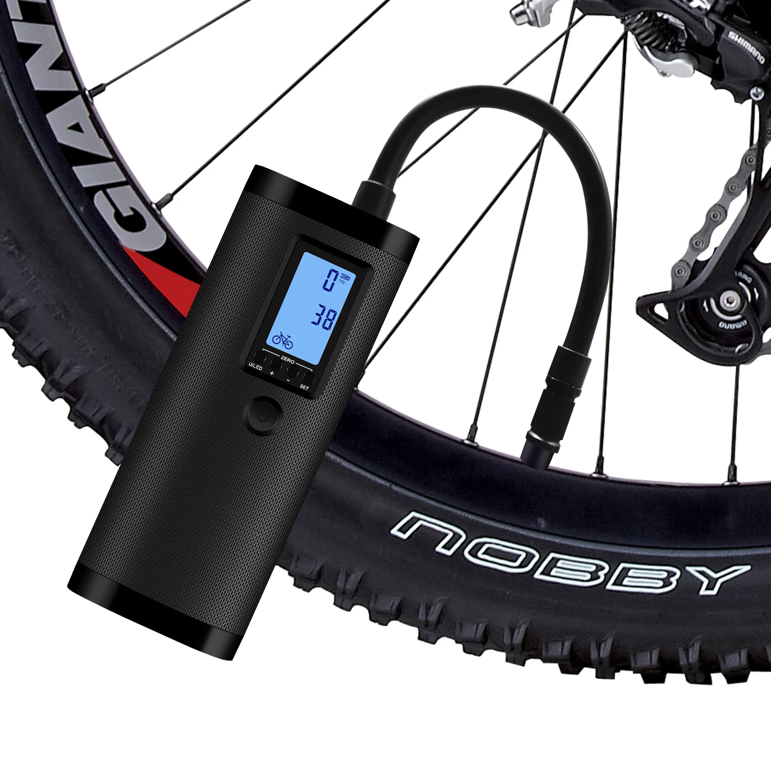 

Newo Product Multifunctional Automatic Smart Portable Small Electric High Pressure Wireless Bicycle Pump with Pressure Gauge