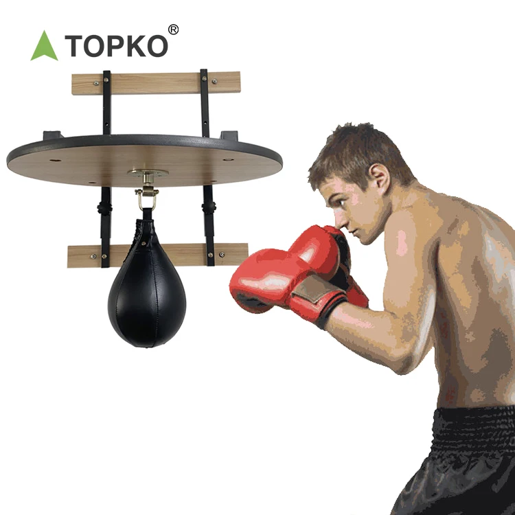 

TOPKO hanging gym wall mount uppercut reflex punching bag hanger heavy thick wood adjustable boxing speed ball bag platforms, Customized color