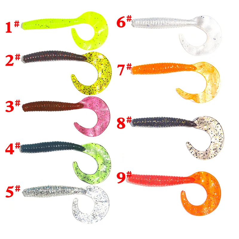 

YIBAO 8cm Soft Fishing Lure Worm 5 pieces Artificial Silicone Rubber Fishing Lure Salt Smell Carp Bass Soft Lure Fishing Takcle