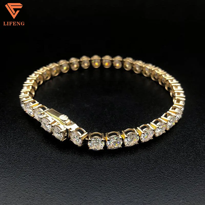 

Factory New Fine Jewelry Pass The Diamond Tester 5MM 925 Silver D Color VVS Moissanite Tennis Bracelet