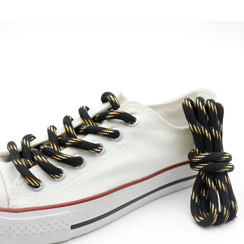 

Coolstring Wholesale New Arrive Round Waterproof Bootlaces Fashion 140cm Length Black Two Color Six Twill Fashion Shoe Laces, Customized