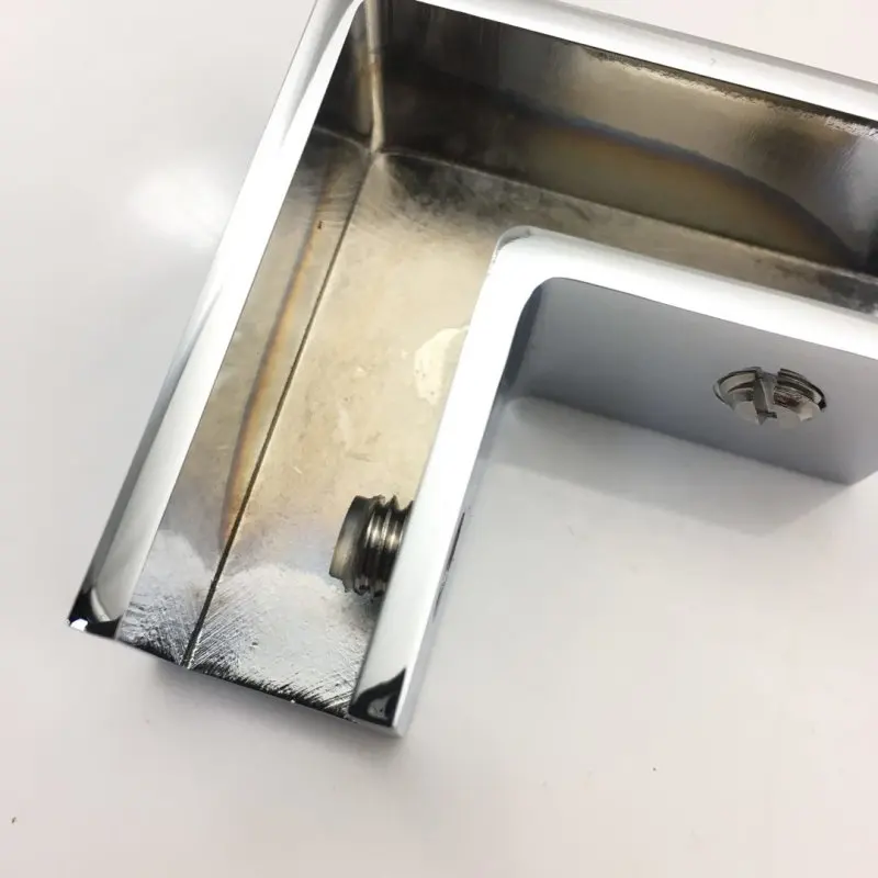 90 Degree Corner Glass Holding Clips Solid Brass Wall Mounted Glass
