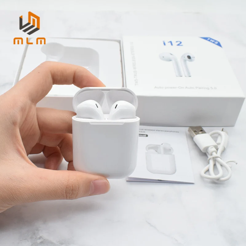 

MLM Amazon Tws 5.0 Wireless Earbuds I12 I12s Pro Waterproof Sport Headphone Memory Cheap Earphones With Charger Box I12 Tws