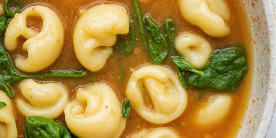 Close-up of Spinach in Soup