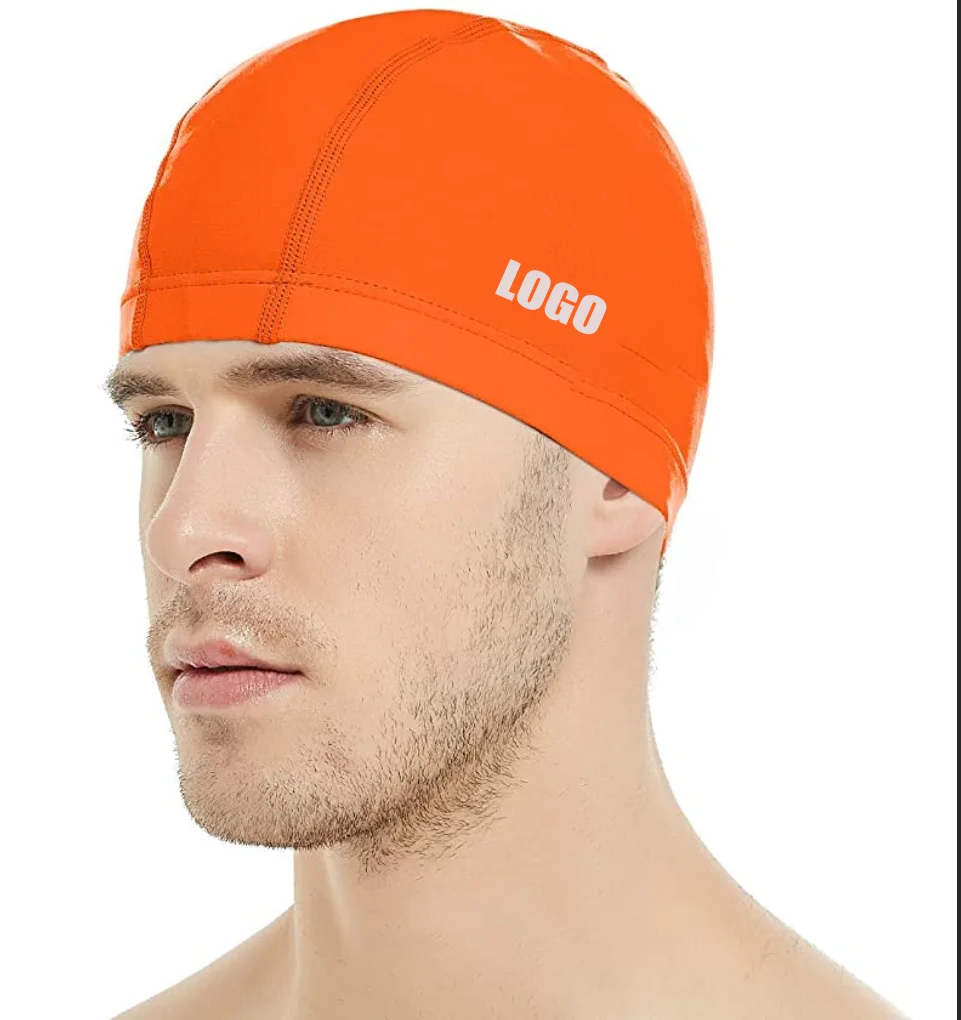 

Various Color Lycra swim cap Spandex Swim cap Fabric Swimming cap With Customer Logo, 10 colors