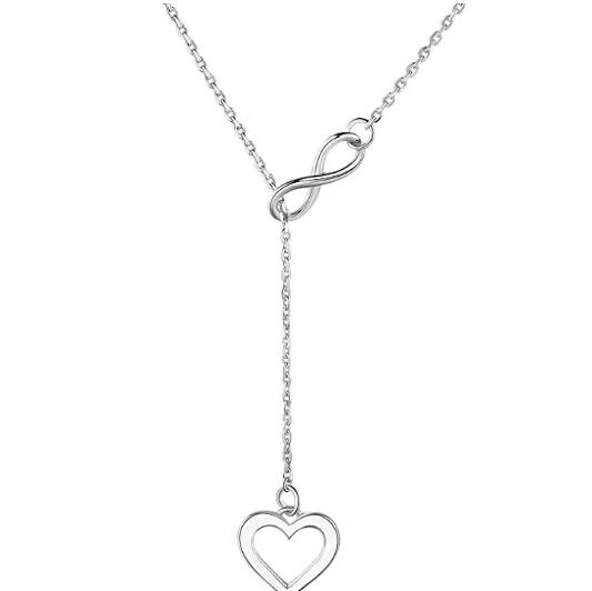 

High Polish Twist Pendant Necklace Endless Heart Necklace for Women