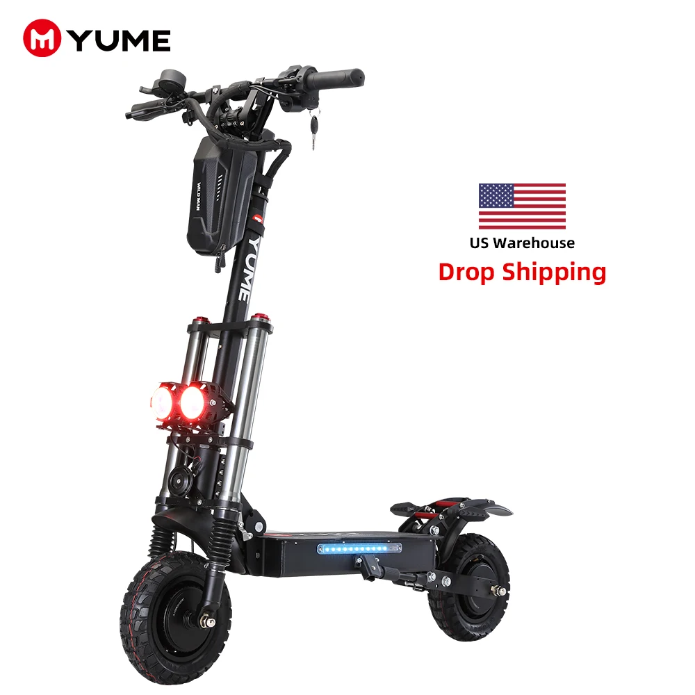 

YUME Y10 US Warehouse 52v 2400W dual motor electric foldable scooter 11 inch off road fat tire scooter electrica for adult
