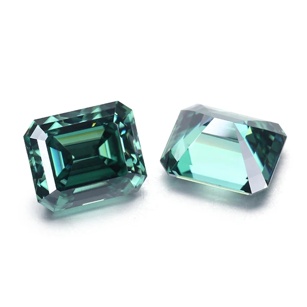 Starsgem Green Moissanite Emerald Fancy Shape Moissanite 1Carat 2Carat 3Carat OCT Colored Moissanite