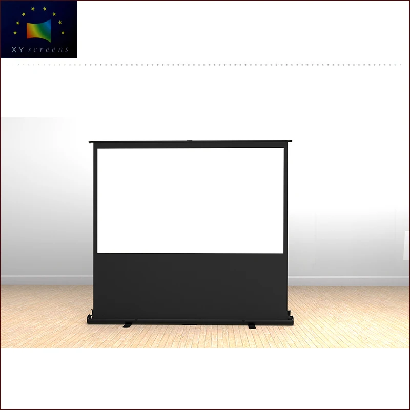 

100inch xyscreens home use simple indoor outdoor portable manual floor rising screen with aluminum alloy housing DL45-WG1