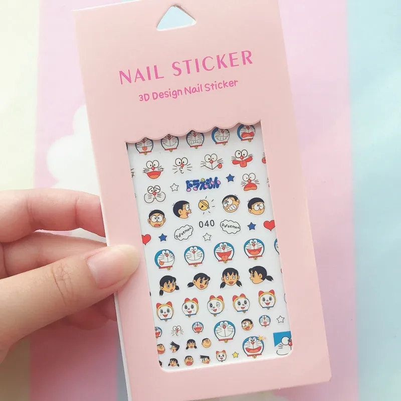 

Nail art Manicure Tool Kids Mickey Mouse Designs Cartoon 3D Nail Decals DIY Self-adhesive Tips Children Anime Nail Stickers