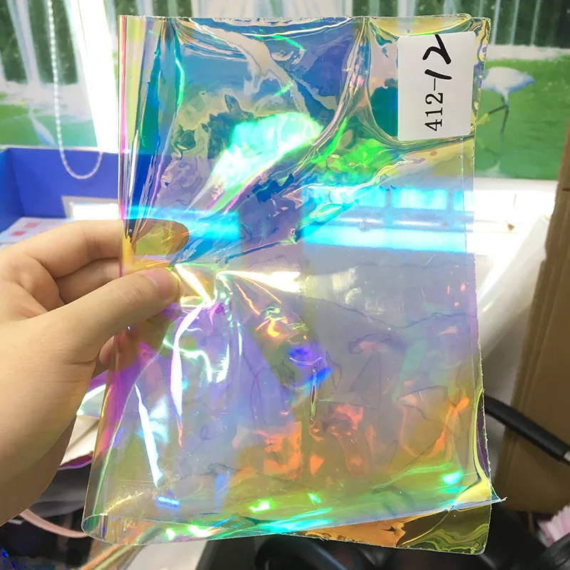 Holographic PVC Film Roll Waterproof Transparent - Custom Design for Decoration Event Packaging Shoe Accessories Wholesale Bulk