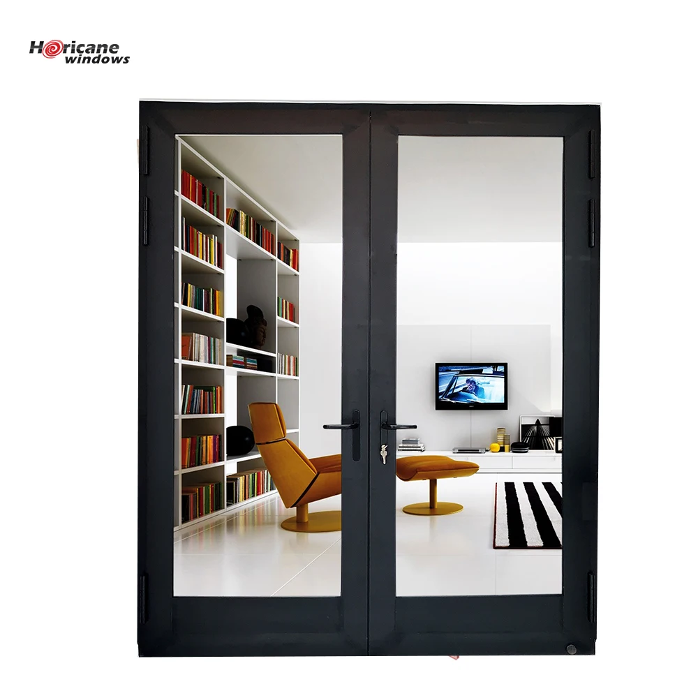 Modern Residential Large Aluminum Double Hinged Patio Doors