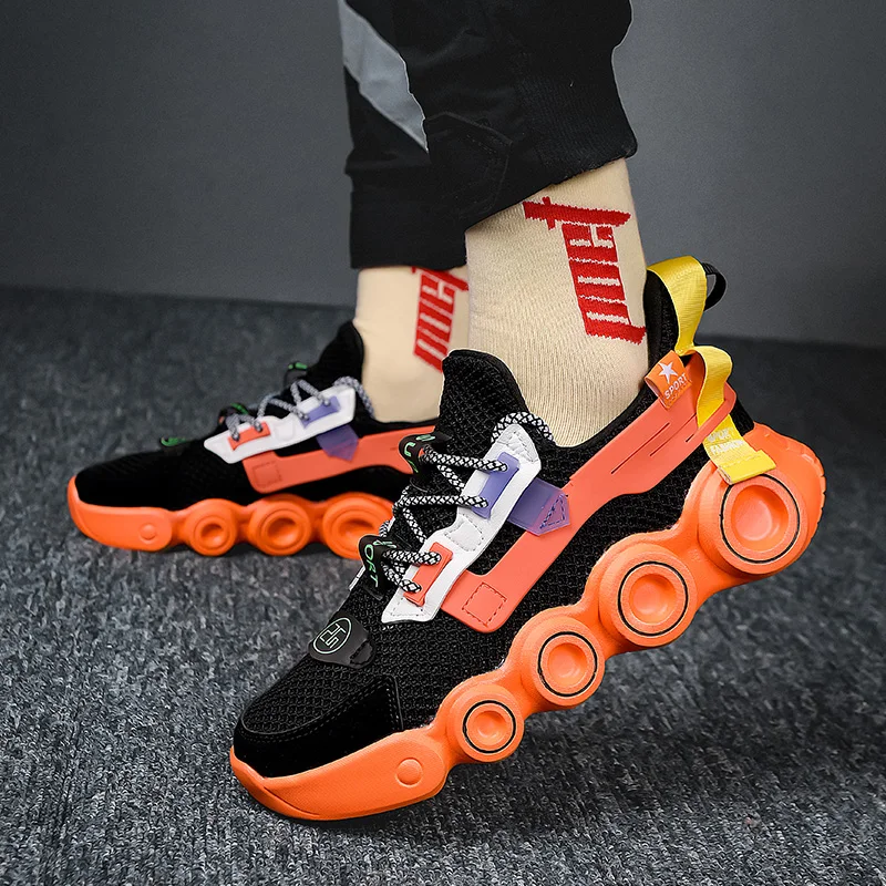 

2021Man Shoes Sneakers High Quality Breathable Men's Fashion Sneakers Mens Shoes Casual Sport Running Walking Shoes Men, White,black-blue,black-orange,black-green