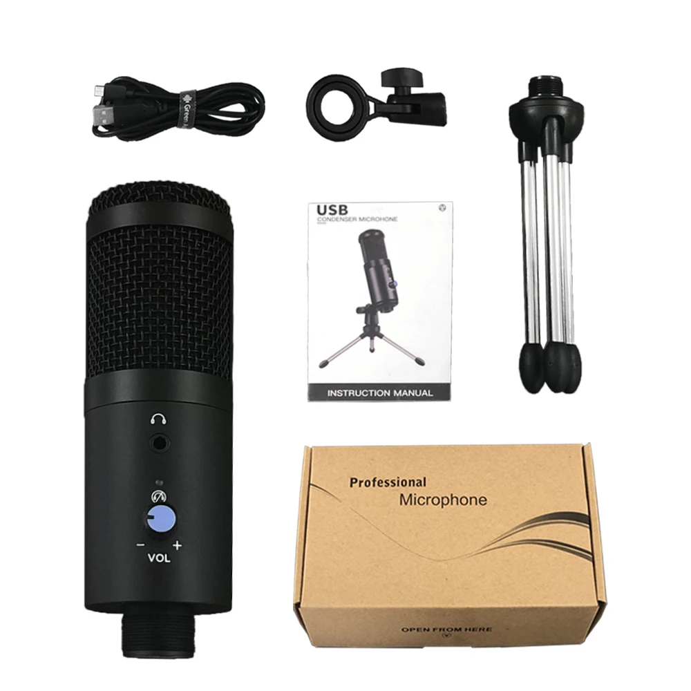 

GAM-A6 Real time Monitor Headphones Professional computer usb studio condenser microphone with microphone stand