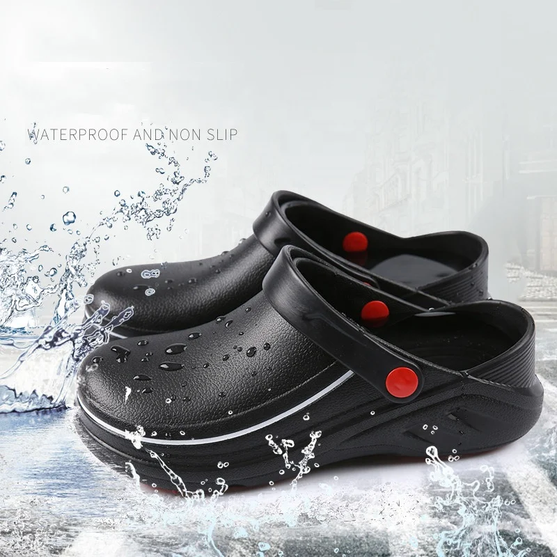 

waterproof oil resistant non slip kitchen shoes for men and women, Black