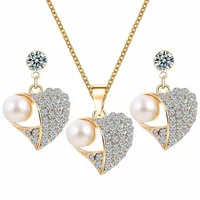 

Latest Design gold Diamond heart Pearl Bridal Jewellery Jewelry Set