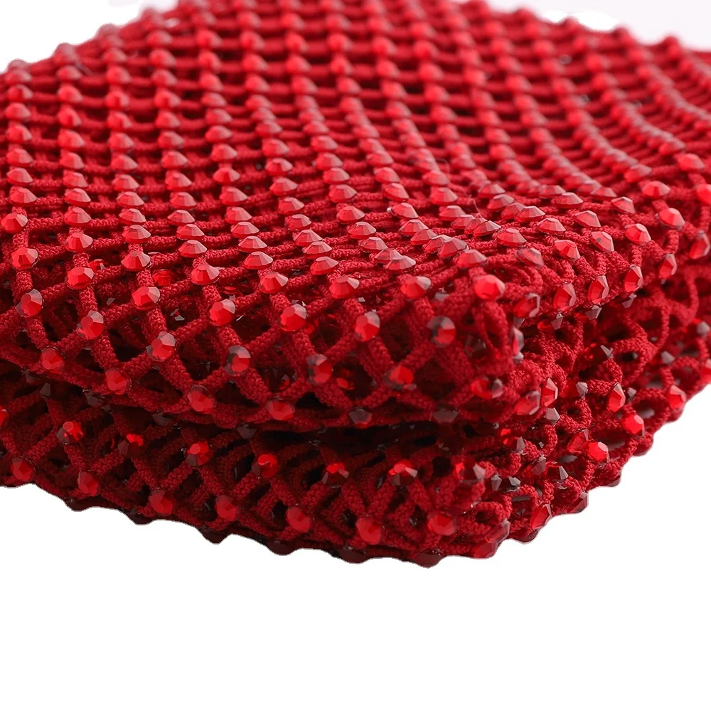 

Wholesale Rhinestone Stretch Mesh Fabric Trimming Stretch Elastic Rhinestone Net Mesh For Shoe Garment Accessories