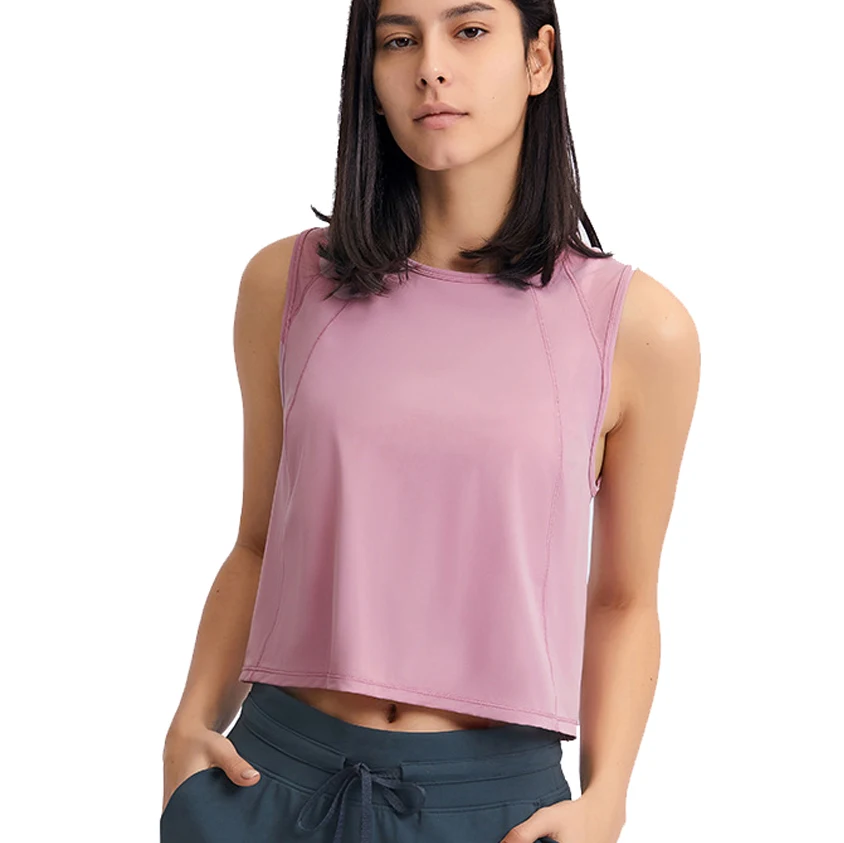 

Women Summer Cool Crop Tennis Sweat Running Loose Tank Tops, Customized color