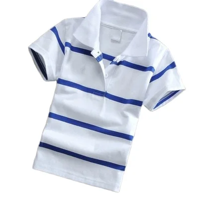 

1.86 Usd Pure Mix Color Mix Size 1- 6 Years Stripe Children Summer Short Sleeve Striped Kids Boy Polo T Shirt