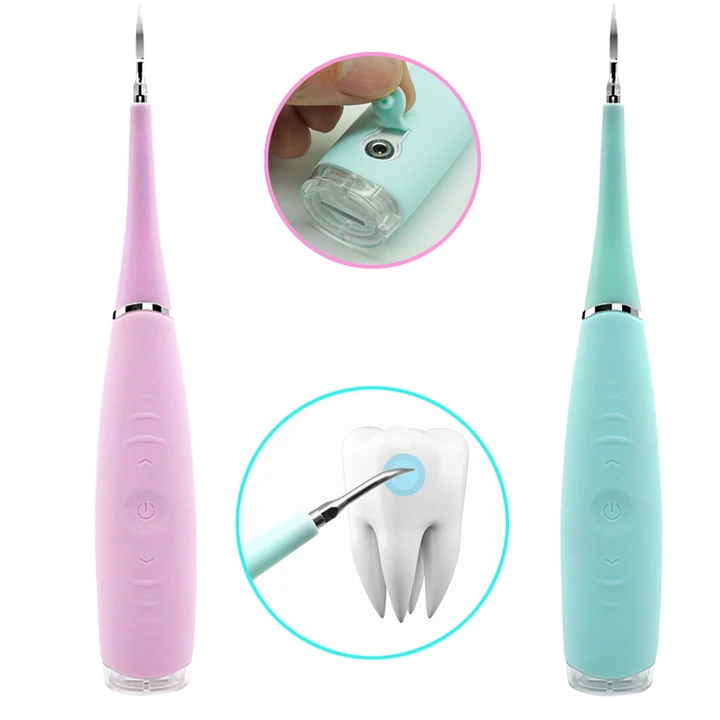 

High Frequency Vibration Tooth Stains Tartar Scraper 5 Adjustable Modes Electric Dental Calculus Remover, Green