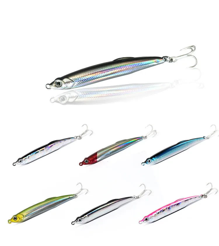 

wholesale 7cm 9g new modle pike seabass submerged bullet shape long shot pencil jig hard Fishing Lure, As picture