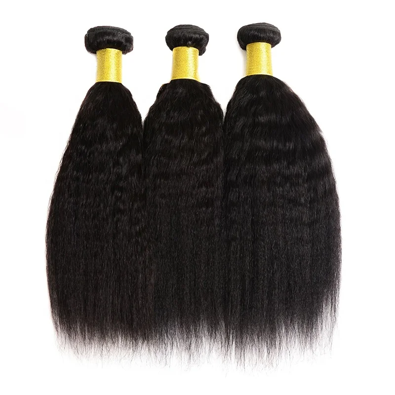 

Cheap Price Kinky Straight Hair With Lace Frontal Double Weft Human Hair Kinky Straight Bundles Vietnam Hair Extension