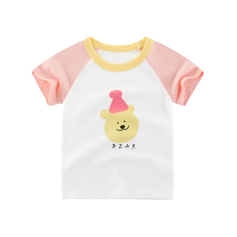 

New Design Summer Little Gril T Shirt Two Tone Kids T Shirts Wholesale