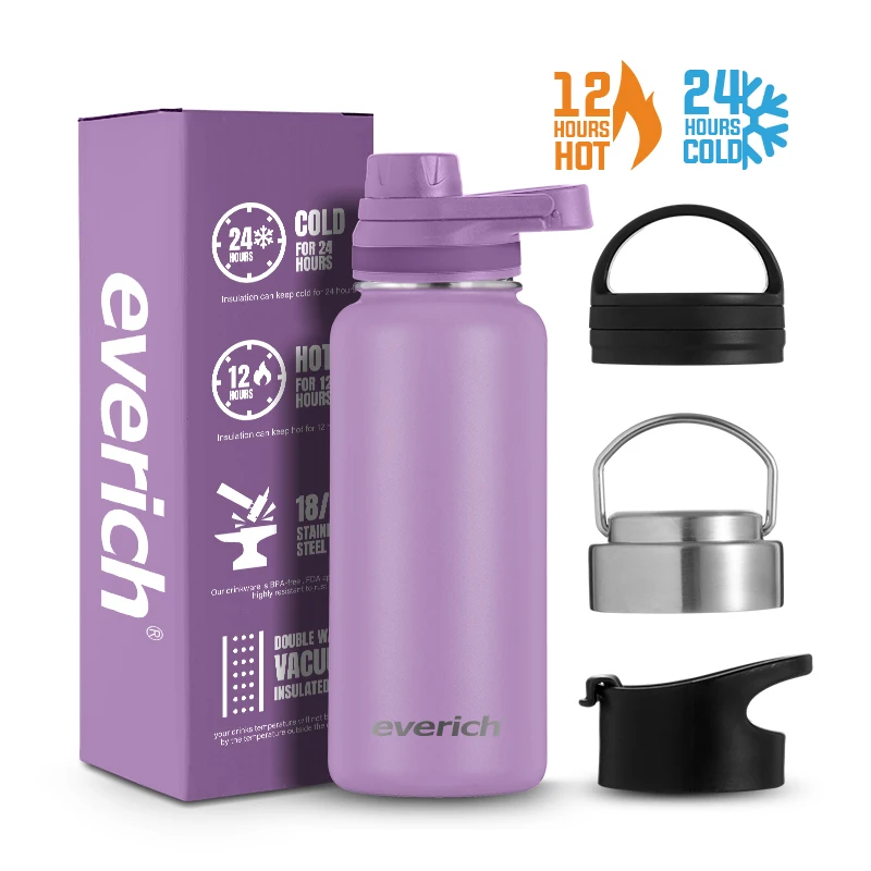 

2023 New 32oz Leak Proof Vacuum Double Wall Insulated Stainless Steel Sports Water Bottle with Straw Lid for Gym Travel