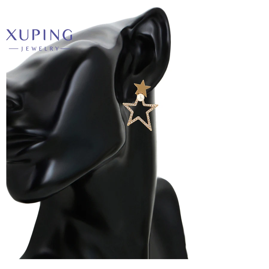 

A00551235 xuping hot sale New elegant niche fresh double star pearl earrings jewelry